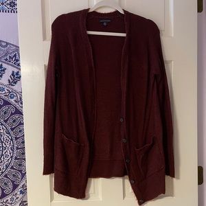 American Eagle Maroon Cardigan